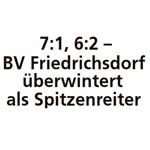 7:1, 6:2 - BV Friedrichsdorf überwintert als Spitzenreiter